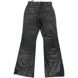 Y2K Wilsons Maxima Leather Pant Genuine Buttery Soft Sz 8 FIT Sz 4 6 Black Flare